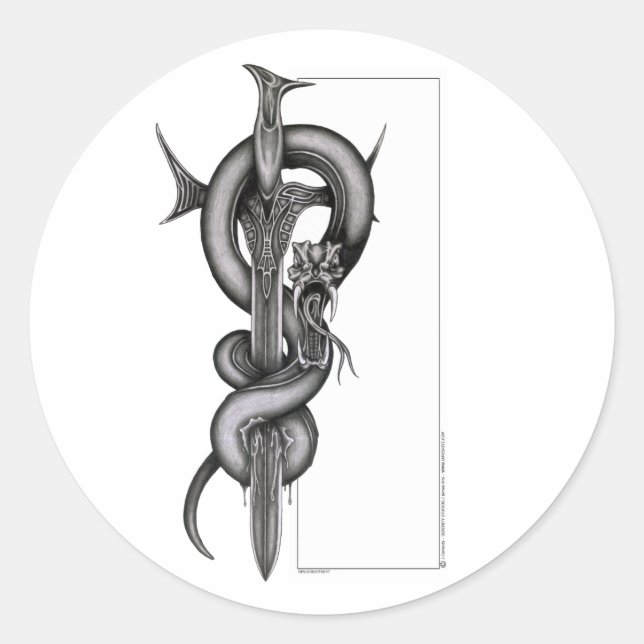 The Serpent & the Sword Classic Round Sticker (Front)