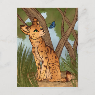 The Serval and the Butterfly Postcard