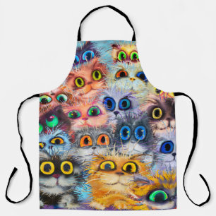 The set of cats portraitsart,portrait,animal,abstr apron