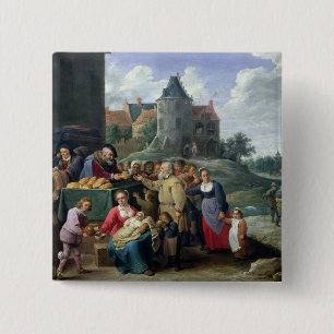 The Seven Acts of Mercy 2 Inch Square Button