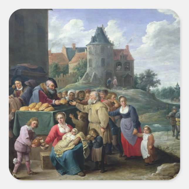 The Seven Acts of Mercy Square Sticker (Front)