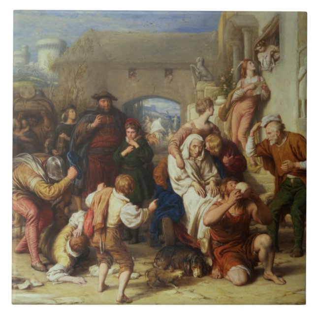 The Seven Ages of Man, 1835-8 (oil) Tile (Front)