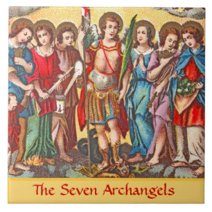 The Seven Archangels (CP 001; Chromolithograph) Tile