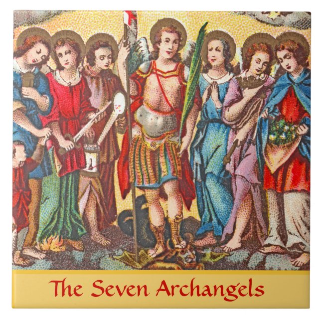 The Seven Archangels (CP 001; Chromolithograph) Tile (Front)