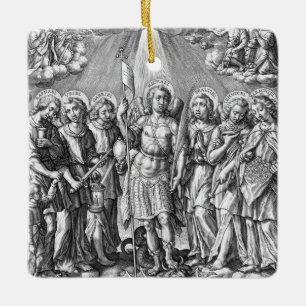 The Seven Archangels (M 034; Engraving) Ceramic Ornament
