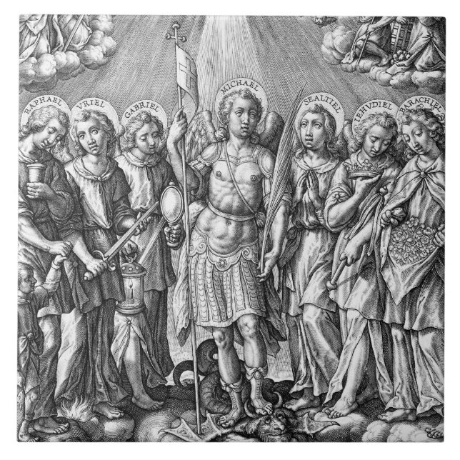 The Seven Archangels (M 034; Engraving) Tile (Front)