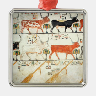 The seven celestial cows and the sacred bull metal ornament