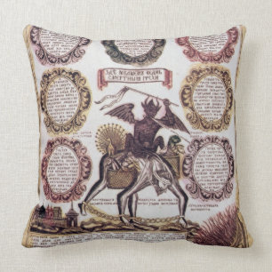 The Seven Deadly Sins (engraving) Throw Pillow