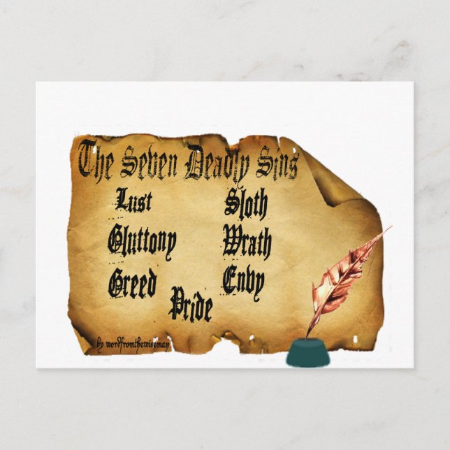 The Seven Deadly Sins Postcard (Front)