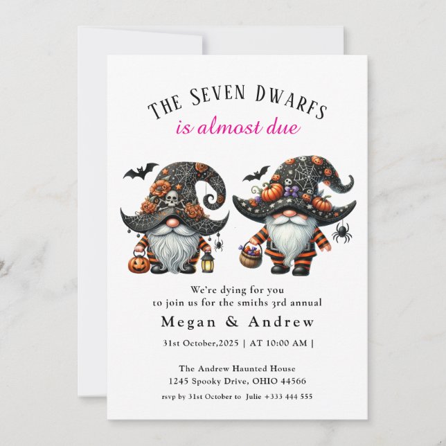 The Seven Dwarfs Halloween  Invitation (Front)