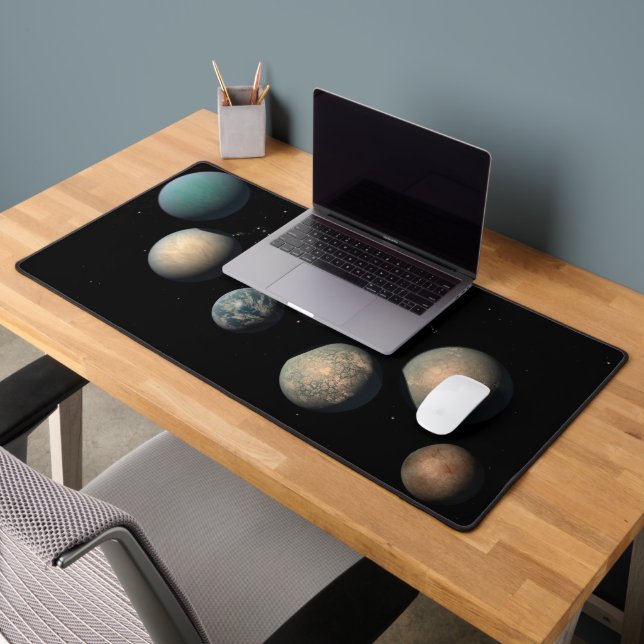 The Seven Earth-Size Planets Of Trappist-1 Desk Mat (Office 2)