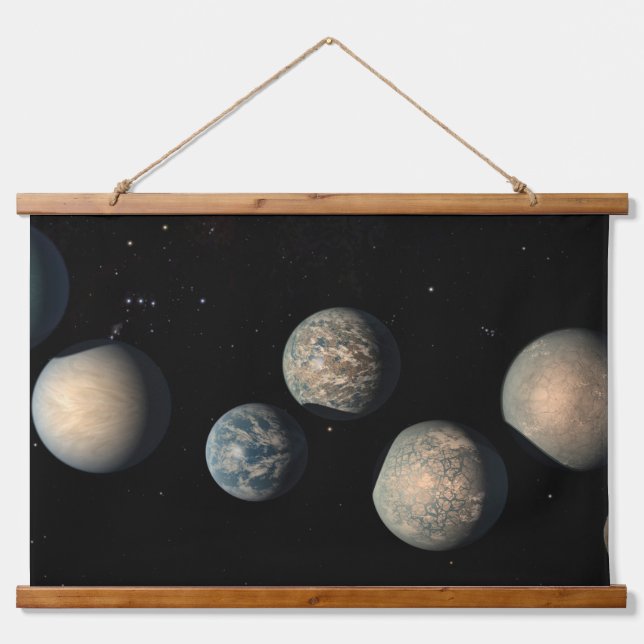 The Seven Earth-Size Planets Of Trappist-1 Hanging Tapestry (Front)