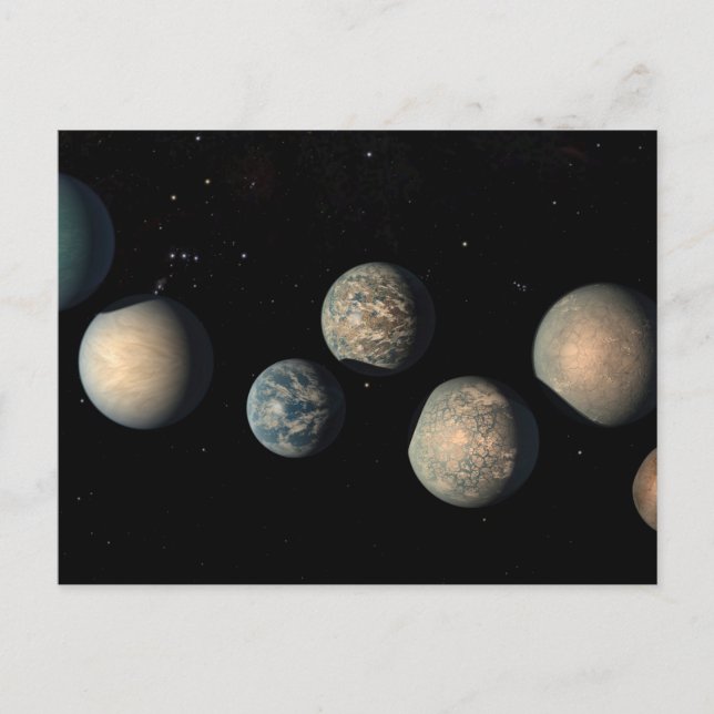 The Seven Earth-Size Planets Of Trappist-1 Postcard (Front)