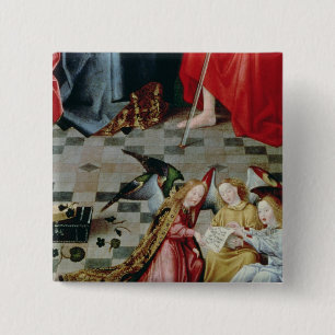 The Seven Joys of the Virgin Altarpiece 2 Inch Square Button