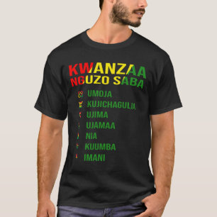 The Seven Principles Of Kwanzaa - Nguzo Saba T-Shirt