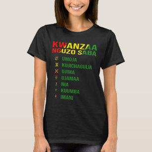 The Seven Principles Of Kwanzaa - Nguzo Saba  T-Shirt