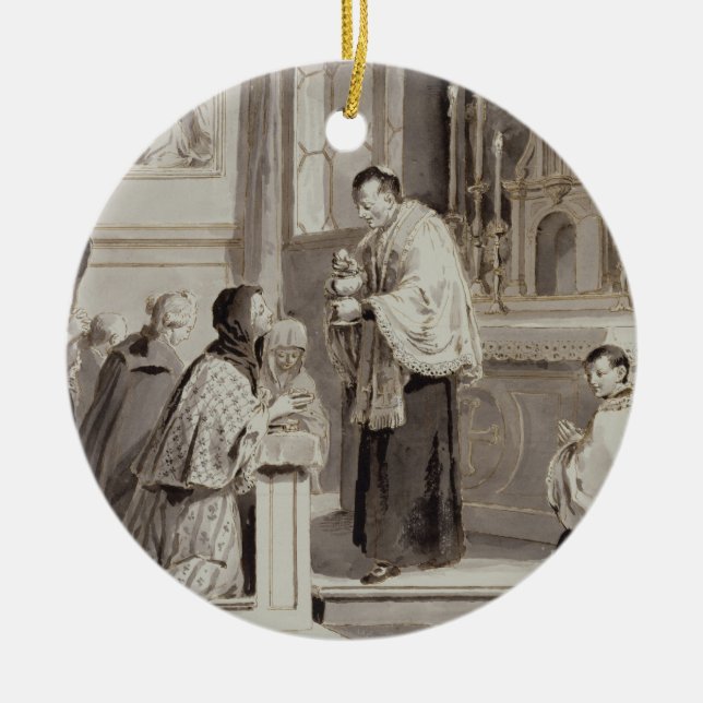The Seven Sacraments: Communion, 1779 (pen, brown Ceramic Ornament (Front)