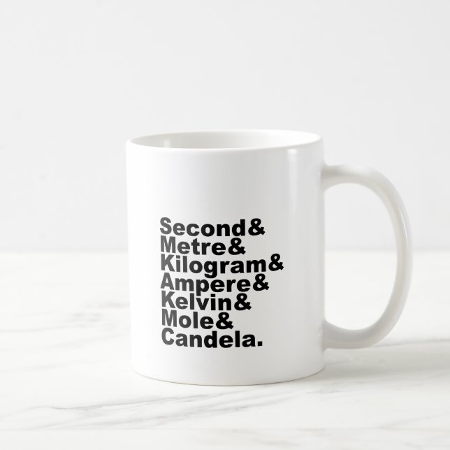 The Seven SI Base Units & Measurements In Science Coffee Mug (Right)
