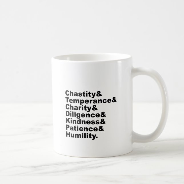 The Seven Virtues As Made Popular By The Bible Coffee Mug (Right)