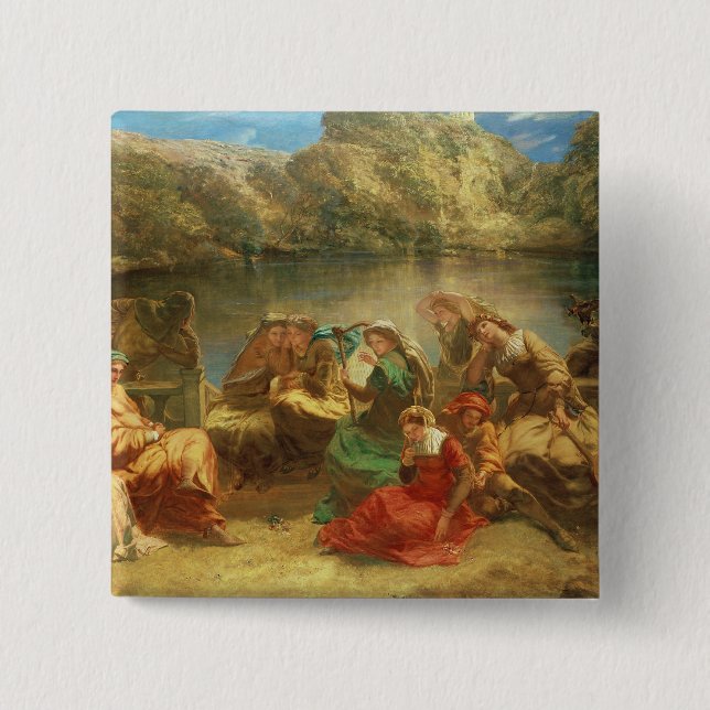 The Seventh day of the Decameron 2 Inch Square Button (Front)