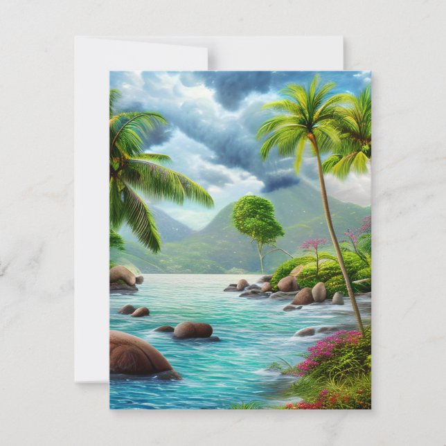 The Seychelles is a group of islands located in th Card (Front)
