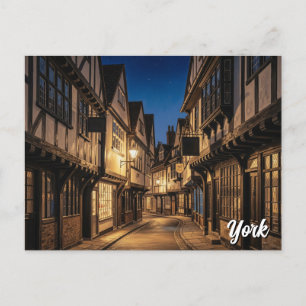 The Shambles in York England Night Postcard