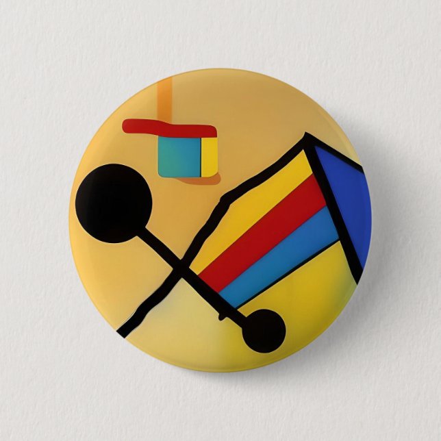 The shapes connecting with the colours 2 inch round button (Front)