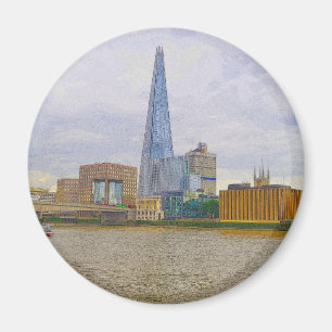 The Shard, Thames River, London, England Magnet