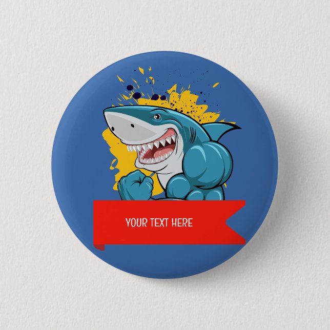 THE SHARK  2 INCH ROUND BUTTON (Front)