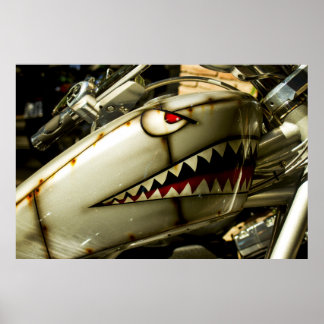 The Shark. Custom painted Harley gas tank Poster