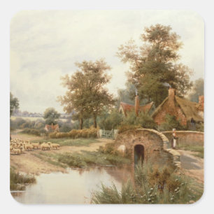 The Sheep Drover Square Sticker