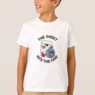 The Sheet Hits The Fan Funny Phrase Pun  T-Shirt