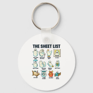 The Sheet List Funny Ghost Halloween Costume Tee  Keychain