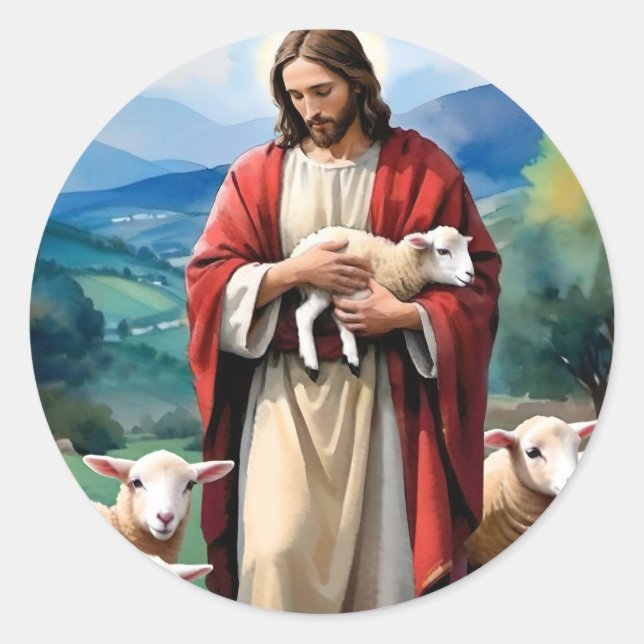 The shepherd classic round sticker (Front)