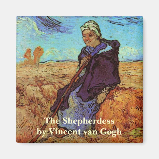 The Shepherdess (after Millet) by Vincent van Gogh Magnet (Front)