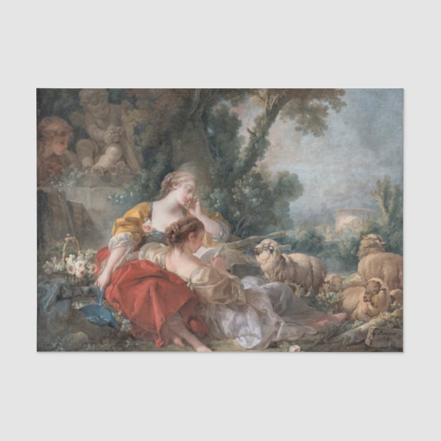 The Shepherdesses by Francis Boucher Tissue Paper (Front)