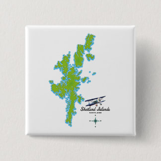 The Shetland Islands map 2 Inch Square Button