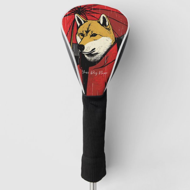 The Shiba Inu Dog, Red and Black 002 - Ulises Dall Golf Head Cover (Front)