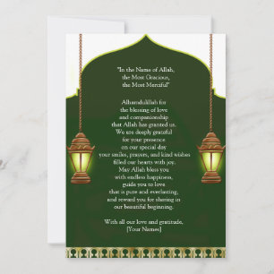 The Shining Islamic Lamp Thank You Card