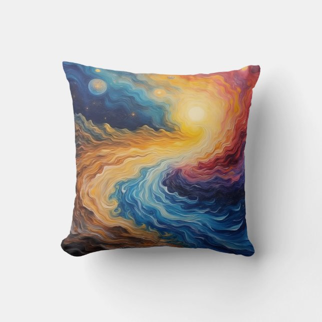 The Shining of Galactic Creation Throw Pillow (Front)