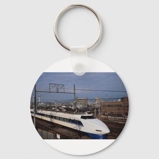 The Shinkansen or Bullet Train, Kyoto, Japan Keychain (Front)