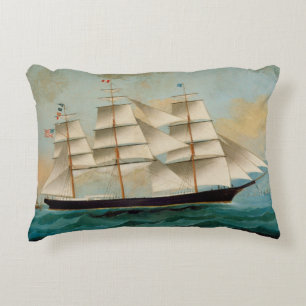 The Ship Fleetwing, Hong Kong Bay Accent Pillow