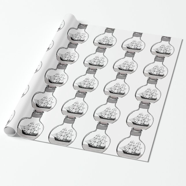 The ship in the glass bulb wrapping paper (Unrolled)