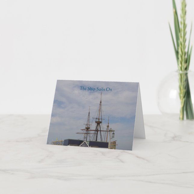 The Ship Sails On Note Card (Front)