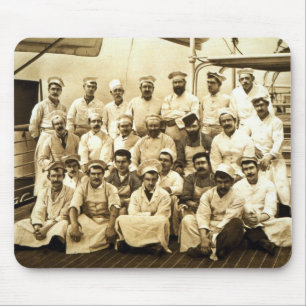The ship's cooks aboard the R.M.S. Teutonic (b/w p Mouse Pad