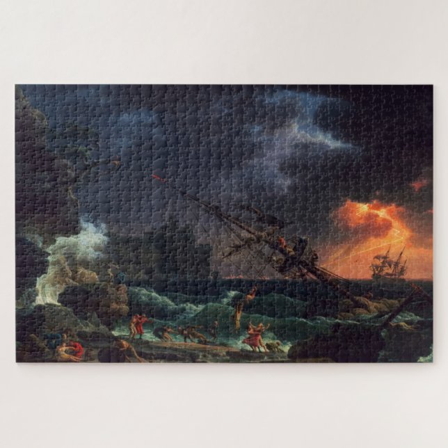 The Shipwreck by Claude Joseph Vernet Jigsaw Puzzle (Horizontal)