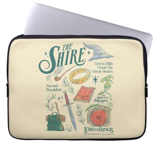 THE SHIRE™ Watercolor Collage Graphic Laptop Sleeve (Front)