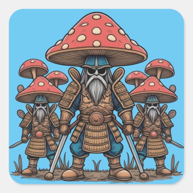The Shitake Trio  Square Sticker (Front)