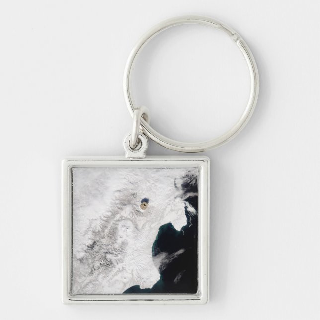 The Shiveluch Volcano in Kamchatka Krai, Russia Keychain (Front)