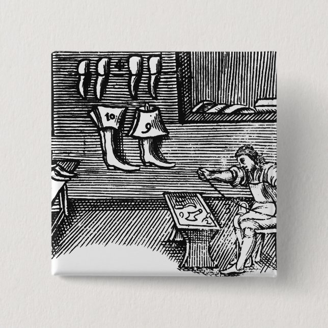 The Shoemaker 2 Inch Square Button (Front)